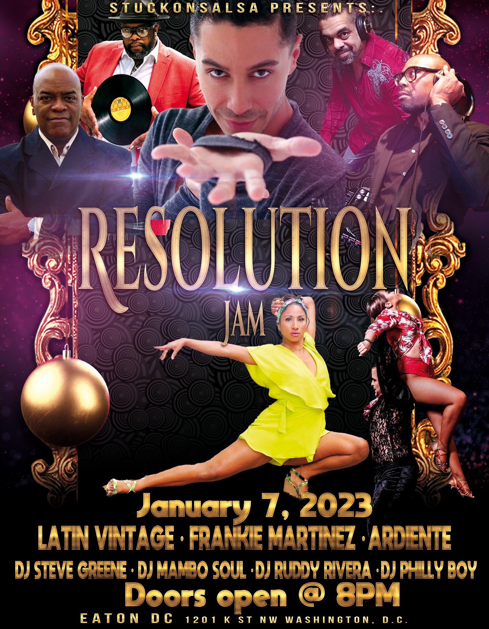 StuckOnSalsa Resolution Jam 2023 Frankie Martinez, Ardiente, Latin Vintage 100% Salsa and Bachata fl