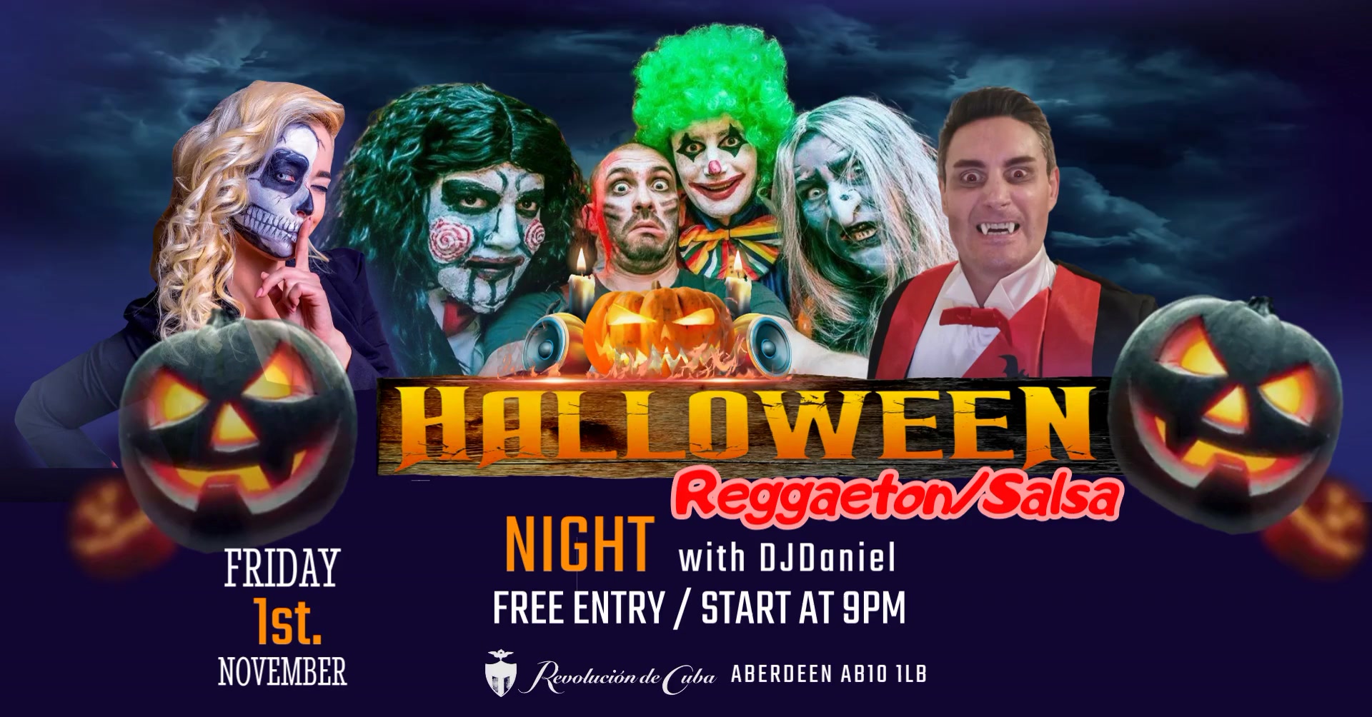 Free Halloween Reggaeton Salsa Night at Revolucion de Cuba