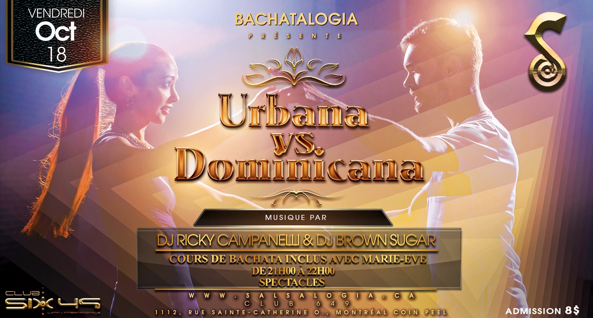 BachataLOGIA: Urbana vs Dominicana vendredi 18 octobre au 649