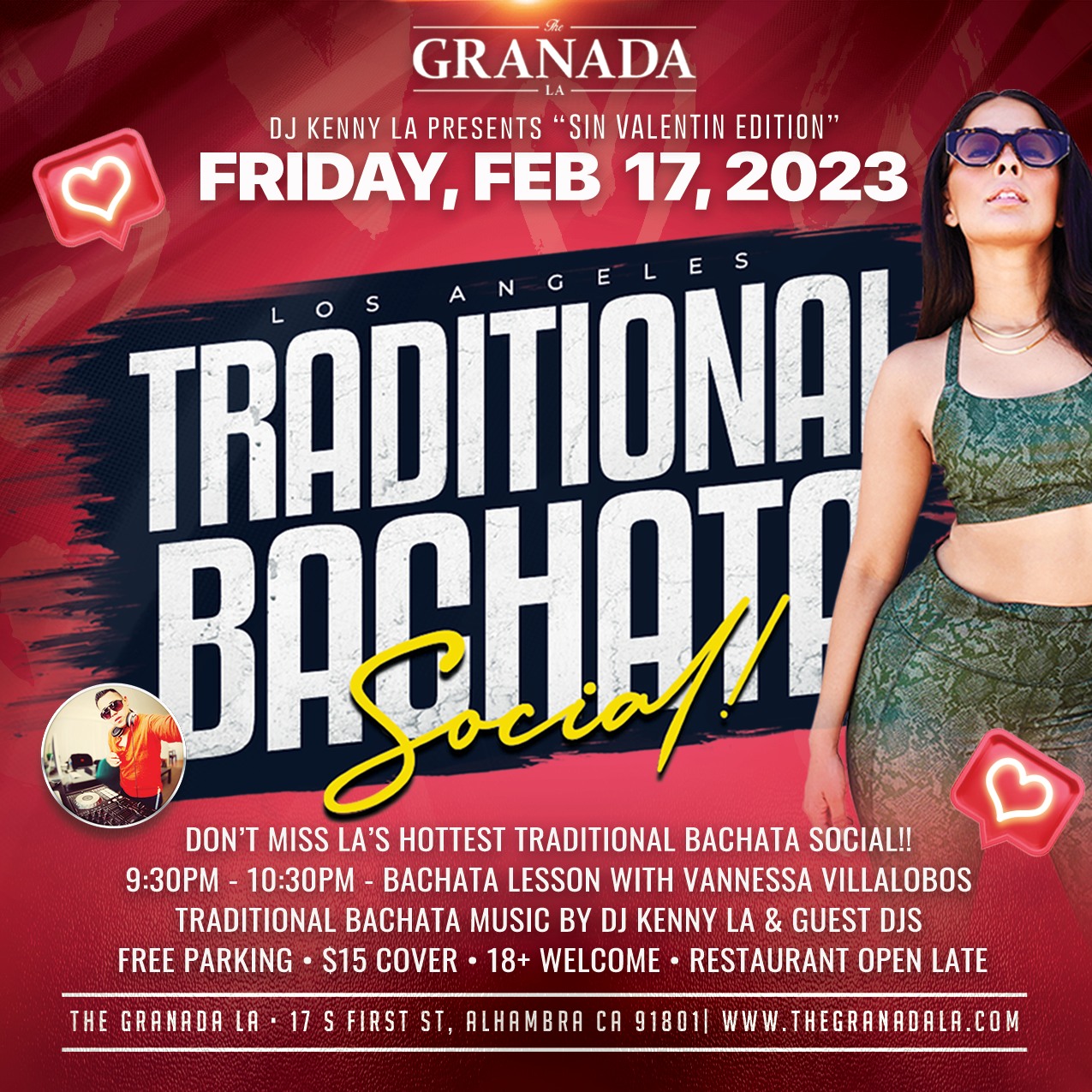 LA Traditional Bachata Social with Vanessa Villalobos - Friday, Feb 17th @ The Granada LA!