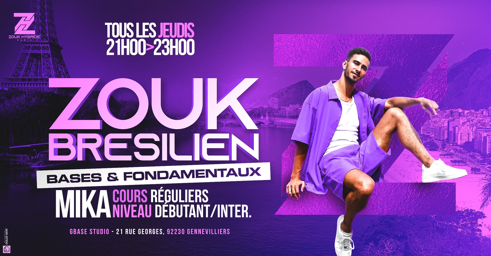 ZOUK BRรSILIEN - BASES & FONDAMENTAUX TOUS LES JEUDIS AVEC MIKA