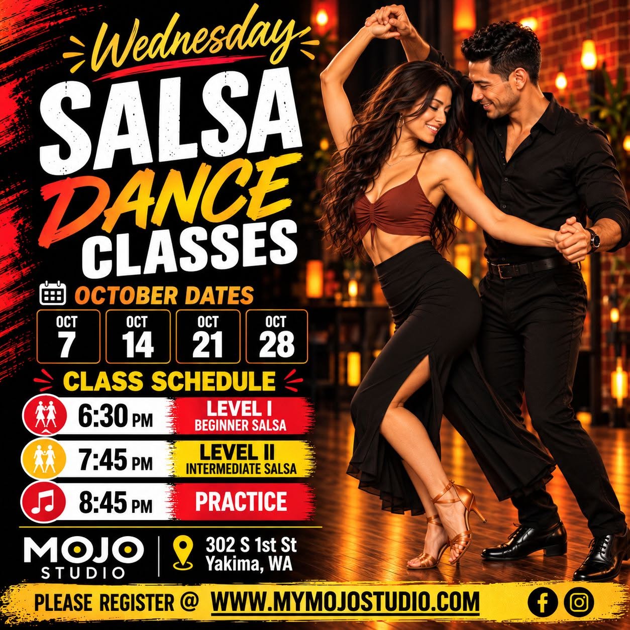 Wednesday Salsa Dance Classes - Oct 2026