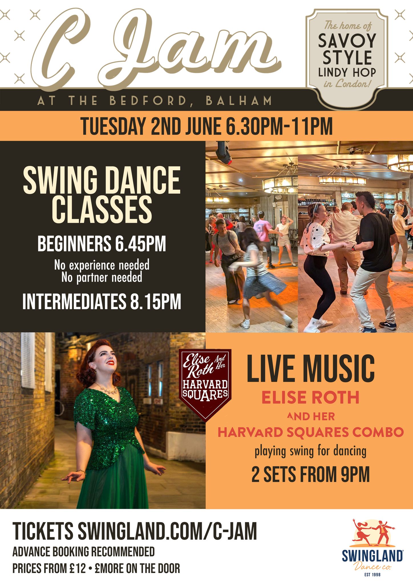 🔥LIVE MUSIC NIGHT! Elise Roth - C Jam @ The Bedford - Lindy hop classes and dancing