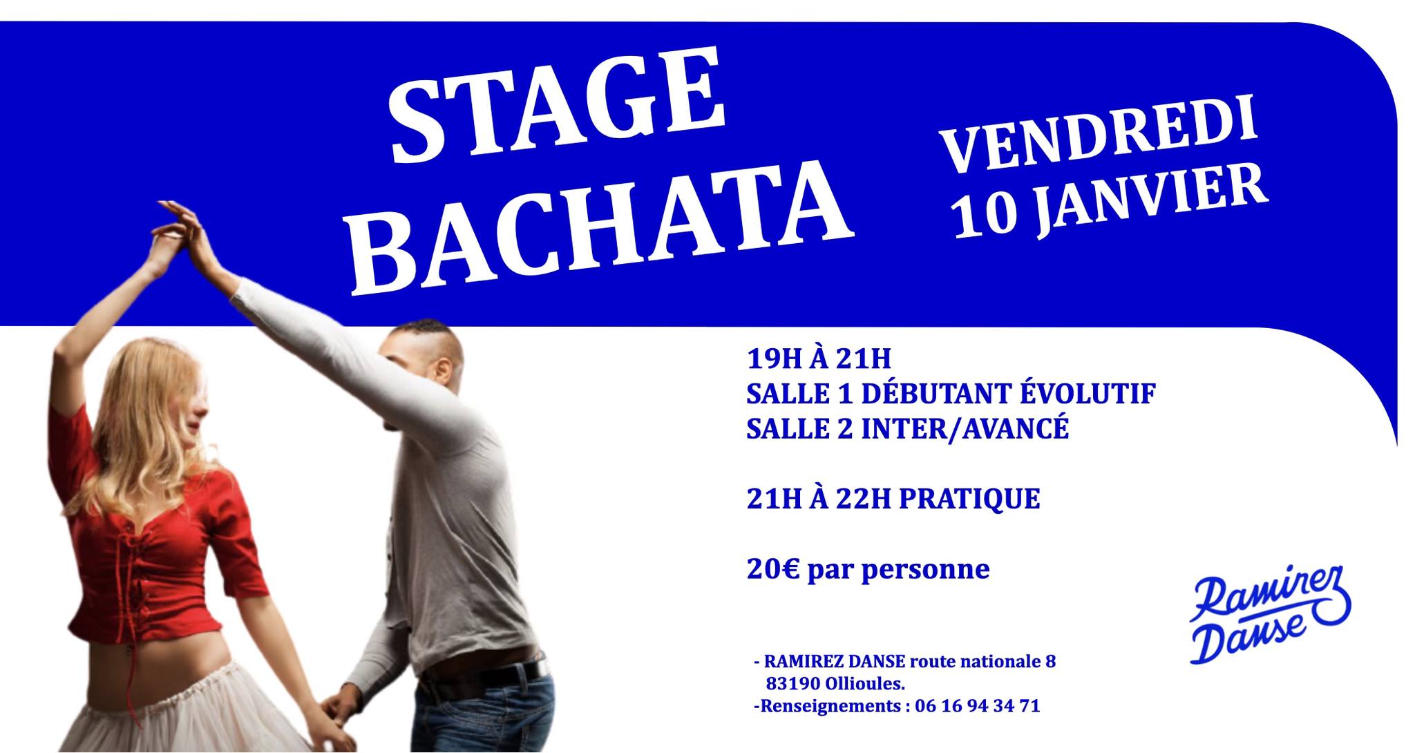 Stage de Bachata 2 Niveaux Débutant et Inter