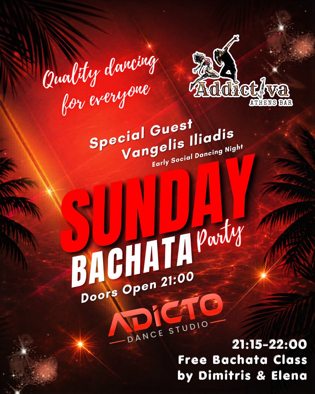 Sunday Bachata Party Social Dancing Early Night