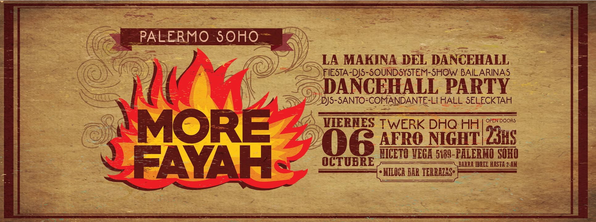 HOY More Fayah Dancehall Party #palermo SOHO Viernes 6 Oct