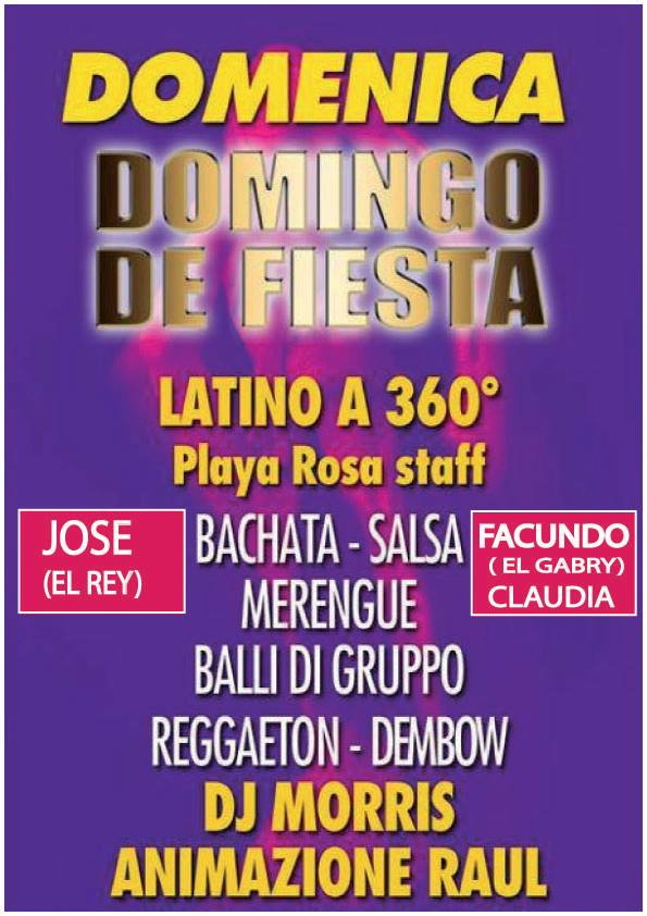 DOMINGO DE FIESTA- PLAYA ROSA P.RECANATI (latin party)