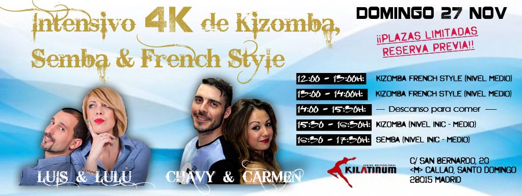 Intensivo 4K de Kizomba, Semba & French Style en Kilatinum