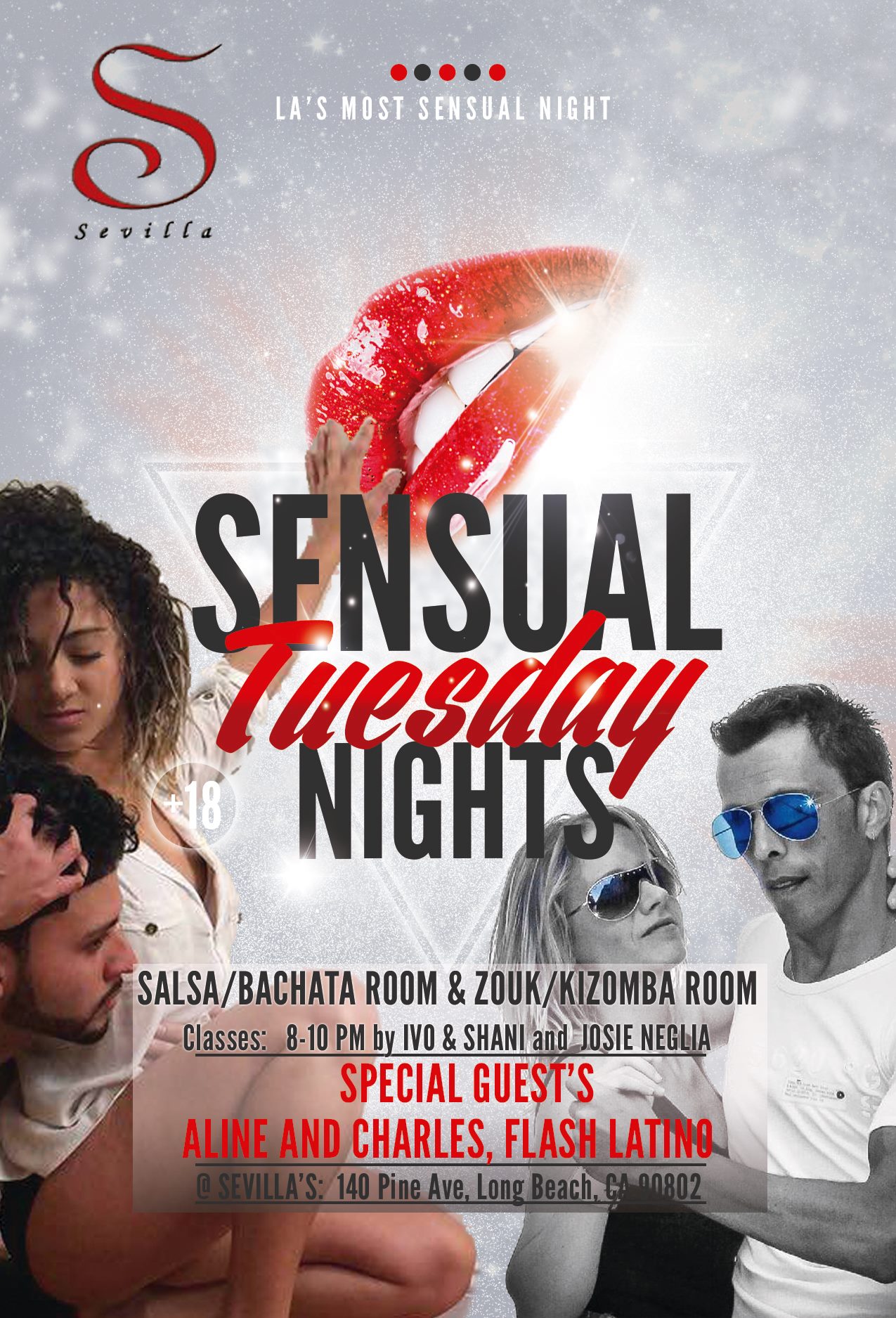 Sensual Tuesdays: Salsa Bachata Kizomba Zouk @ Sevilla Long Beach