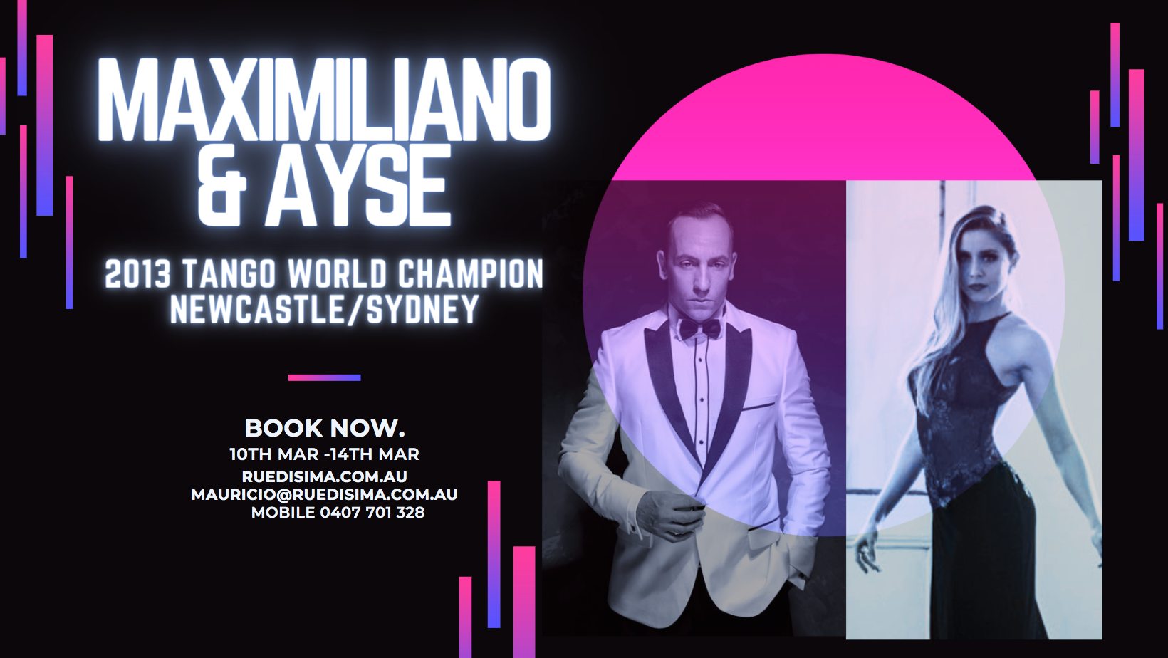 Maximiliano Cristiani & Ayse Gencalp Tango Workshops & Milongas in Newcastle Sydney