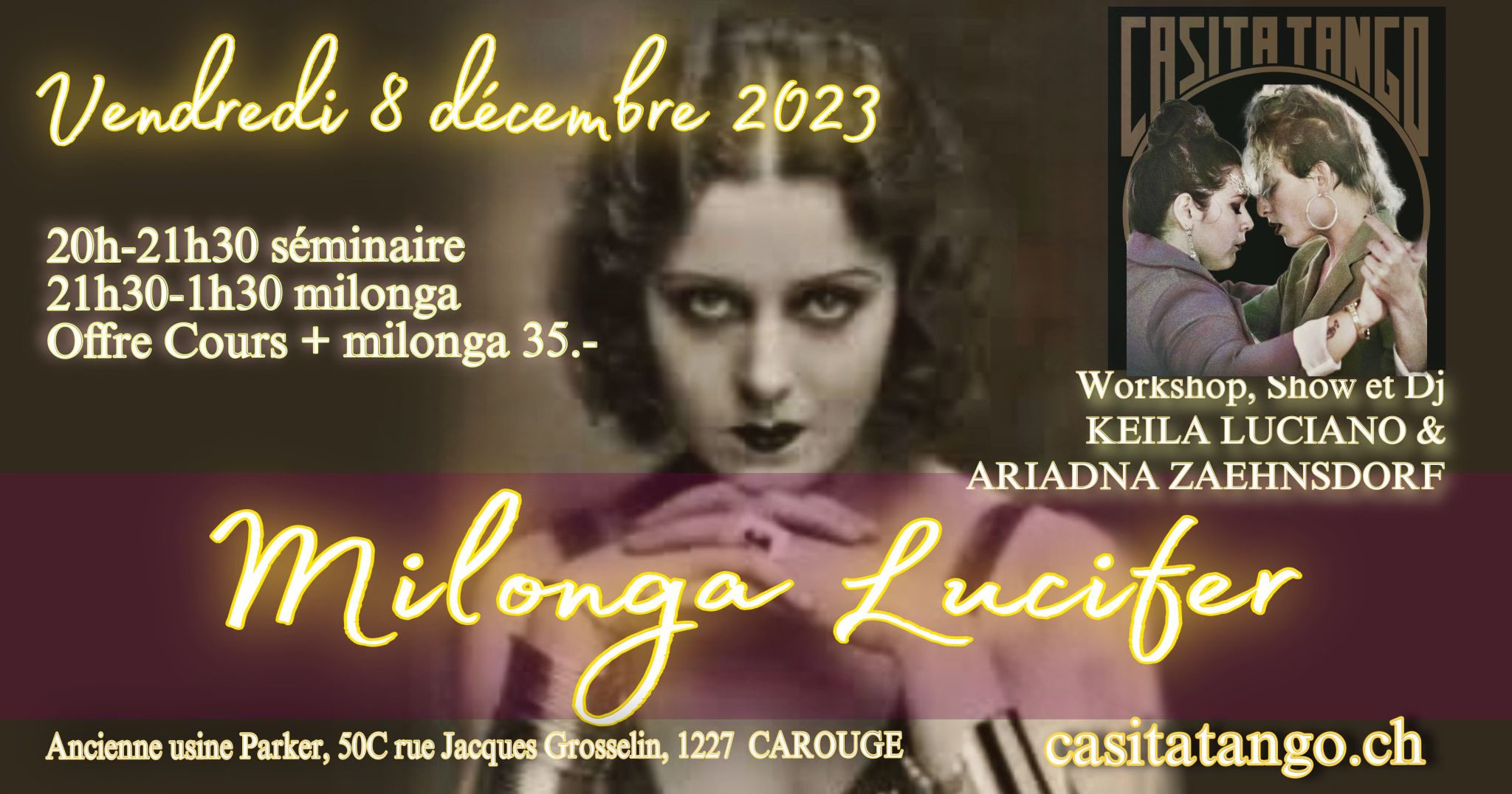 Milonga Lucifer Show Keila Luciano et Ariadna Zaehnsdorf précédé d'un cours