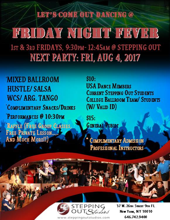 Aug 4 Friday Night Fever Mixed Ballroom Party at Stepping Out
