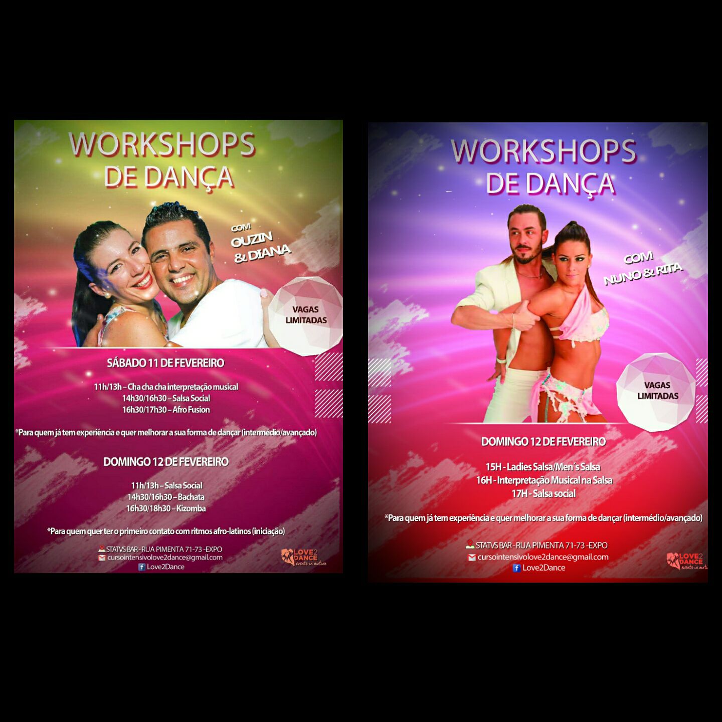 Love2dance Workshops - em contagem decrescente!