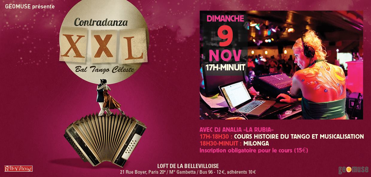 Contrandanza XXL avec DJ Analia "La Rubia", atelier-conférence et milonga
