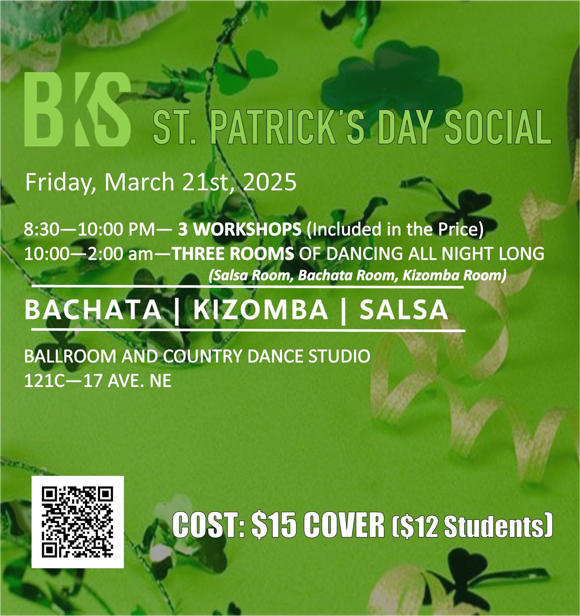 BKS (Bachata Kizomba Salsa) St. Patrick's Day Party