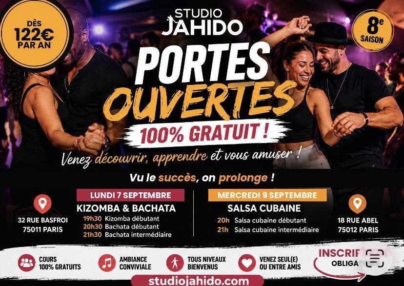 🔥 PORTES OUVERTES PROLONGÉES COURS DE DANSE 100% GRATUITS À PARIS 💃
