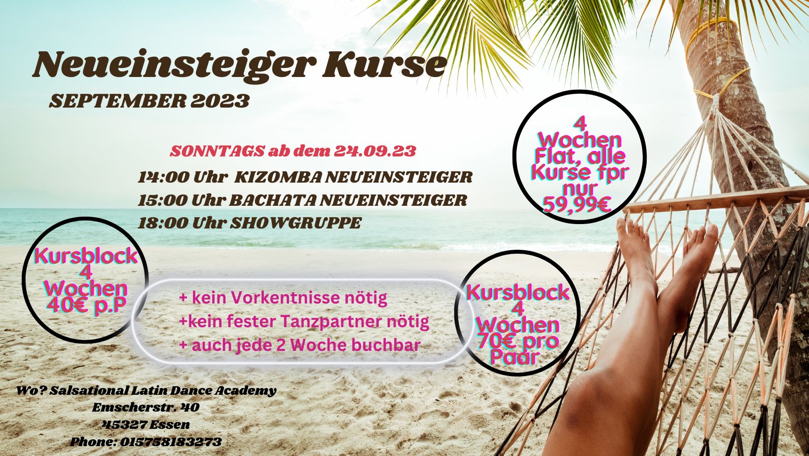 Latin Tanzkurse für Neueinsteiger Salsa Bachata Kizomba