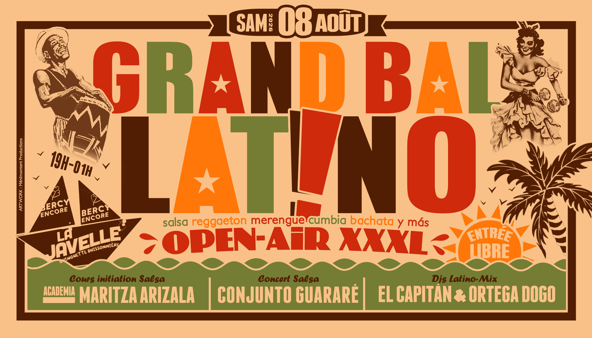 GRAND BAL LATiNO OPEN-AiR XXXL🌴08 08🌴 CoursSalsa🌺ConcertSalsa🌺DjsLatinoMix🌺Food🌺EntréeGratuite