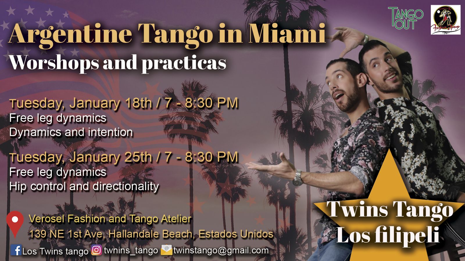 LOS TWINS TANGO Workshops and Practicas