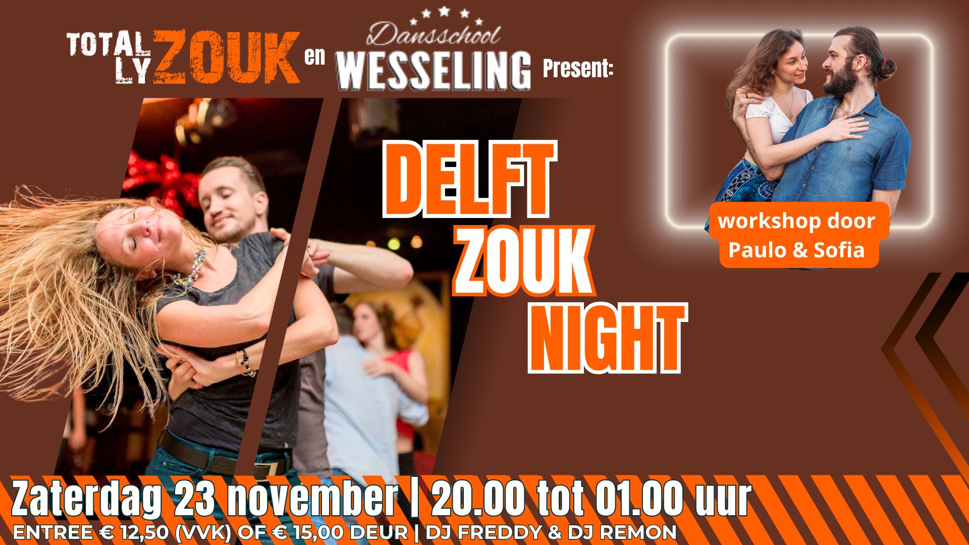 23 11 Delft Zouk Night met workshop door Paulo & Sofia (Zouk Antwerpen)