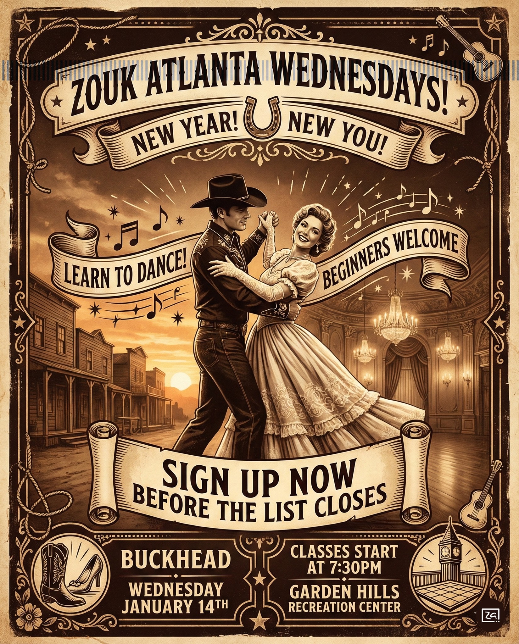 New Year! New You! Learn How to Dance at Zouk Atlanta! Buckhead Beginner Dance Classes and Party! ❤️