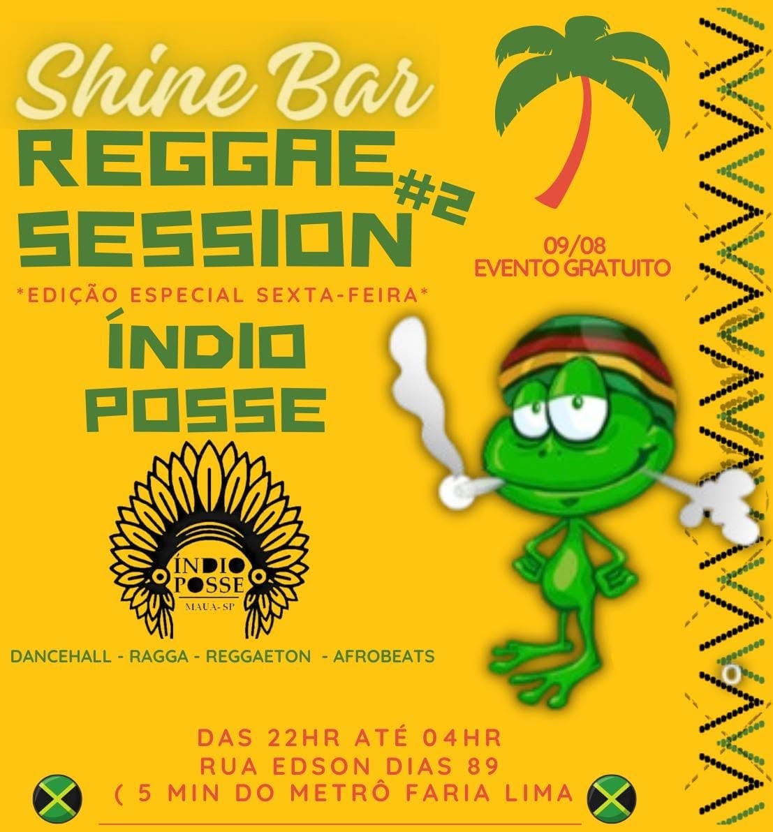 Reggae Session #2 edição 0800 - 5 min do Metrô Faria Lima