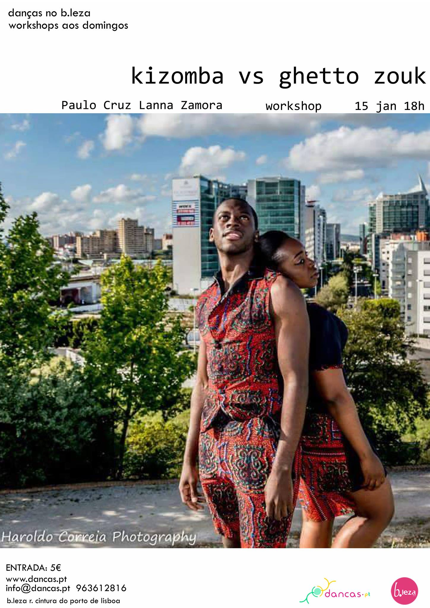 **danças no b.leza**11jan**KIZOMBA vs GHETTO ZOUK**Paulo Cruz e Lanna Zamora**