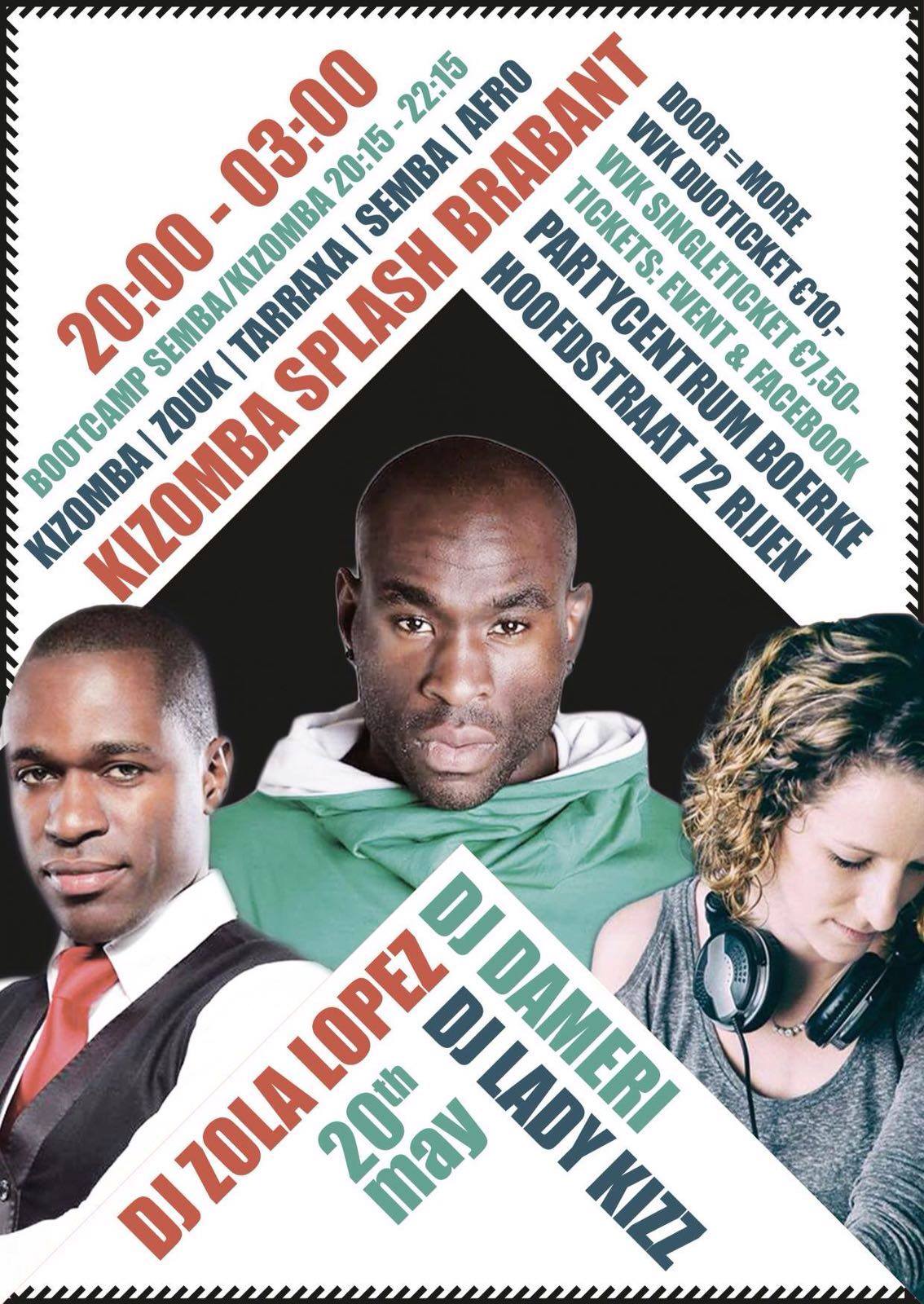 ✬ KIZOMBA SPLASH BRABANT (1st edition) ✬ Kizz & Ride Taxi Dancers Party & Bootcamp✬ 20.05.2016