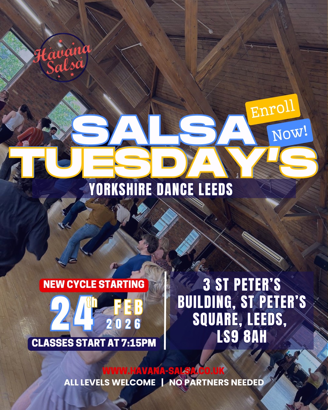 Cuban Salsa at Yorkshire Dance (Leeds City Centre) Tuesday Nights