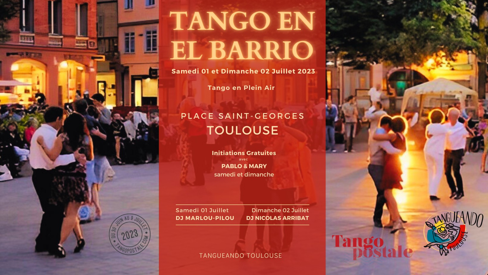Tango en el barrio - Tangopostale : Tango en plein air avec initiation - 1er et 2 juillet 2023