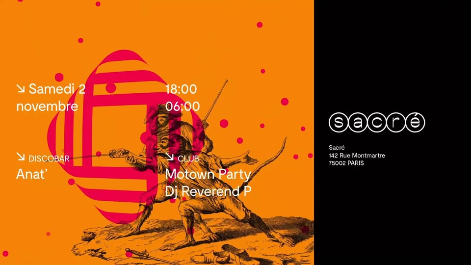 Sacré Motown Party w Dj Reverend P + Anat'