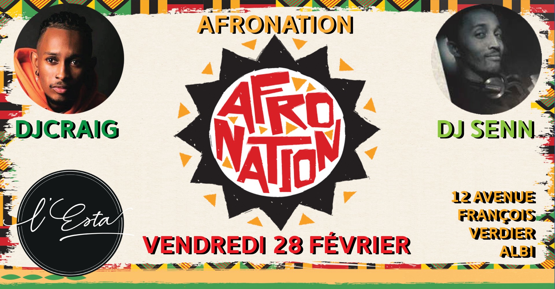 Afronation ! vendredi 28 fév avec Dj Craig & Dj Senn