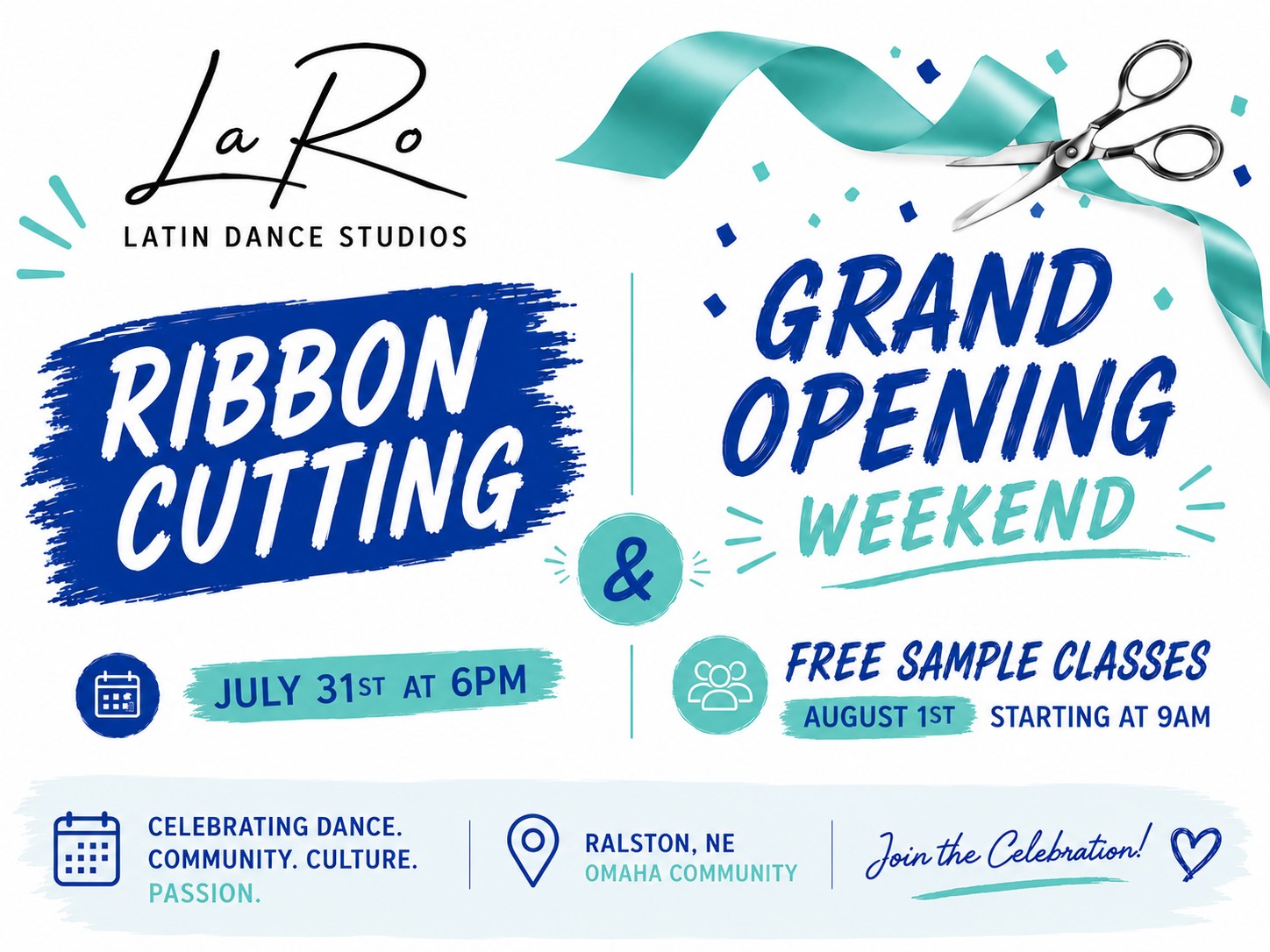 LaRo Latin Dance Studios Ribbon Cutting and Grand Opening Events