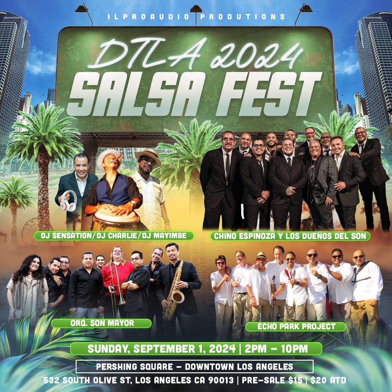 DTLA SALSA FEST - Sunday, September 1, 2024 @ Pershing Square!