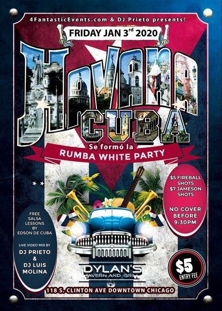 First Friday Rumba White Party at Dylan's - Free B4 9:30pm