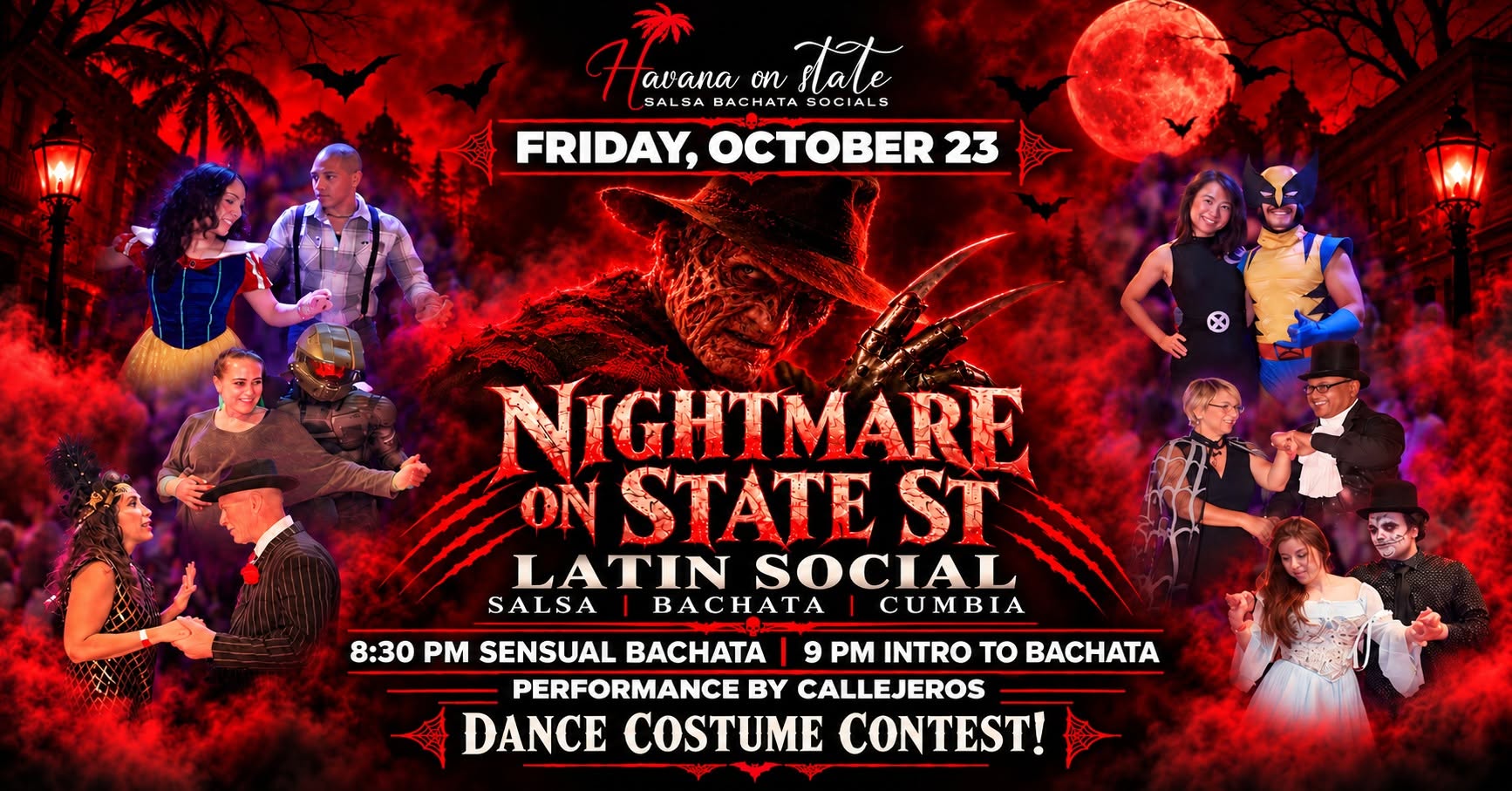 👻 Nightmare on State St Latin Social! Salsa, Bachata, Cumbia Costume Contest and DANCE!!