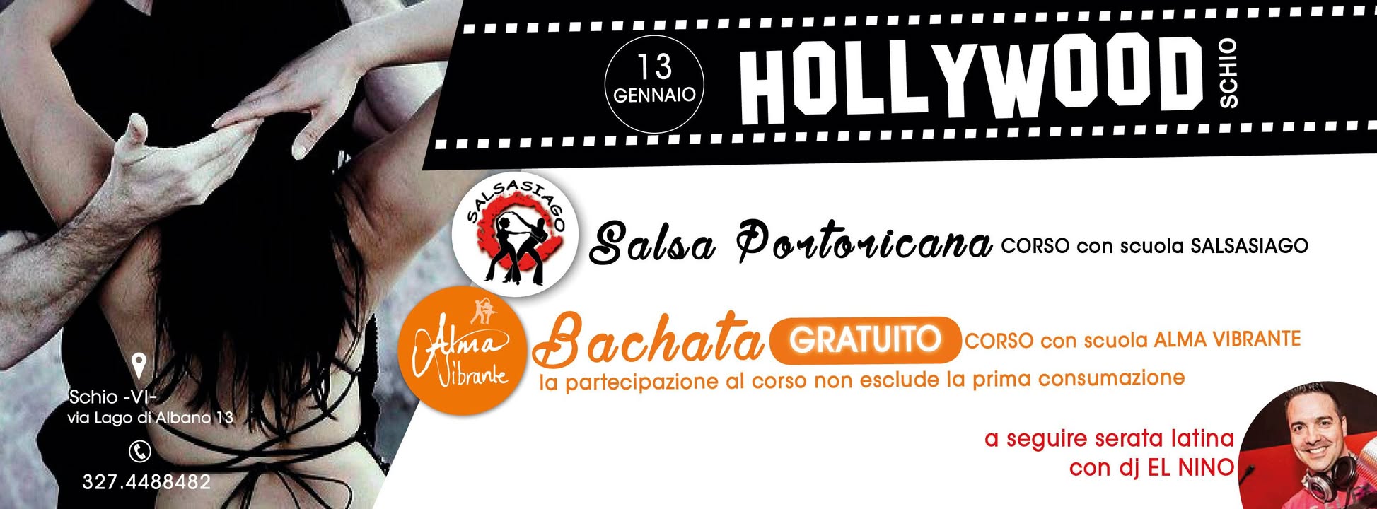 CORSO DI BACHATA GRATUITO@Hollywood Schio
