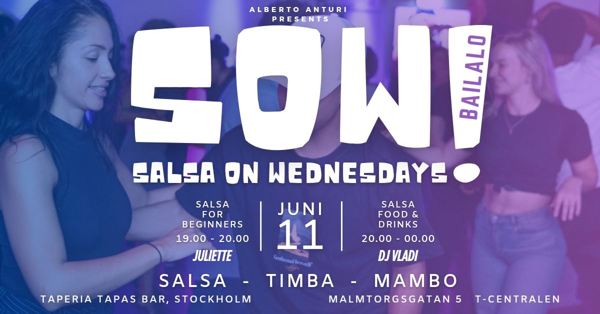 SOW Salsa on Wednesdays! 11 JUNI!