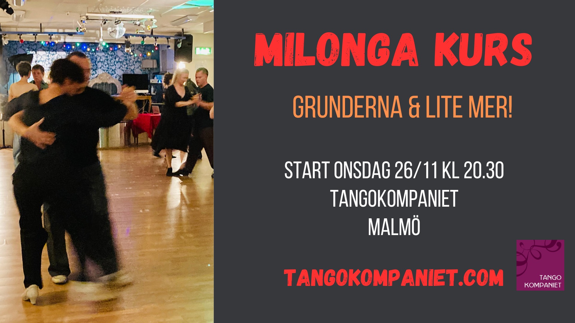 Milonga - kurs på Tangokompaniet