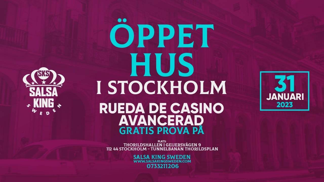 Öppet Hus i Stockholm 31 januari på Salsa King Sweden!