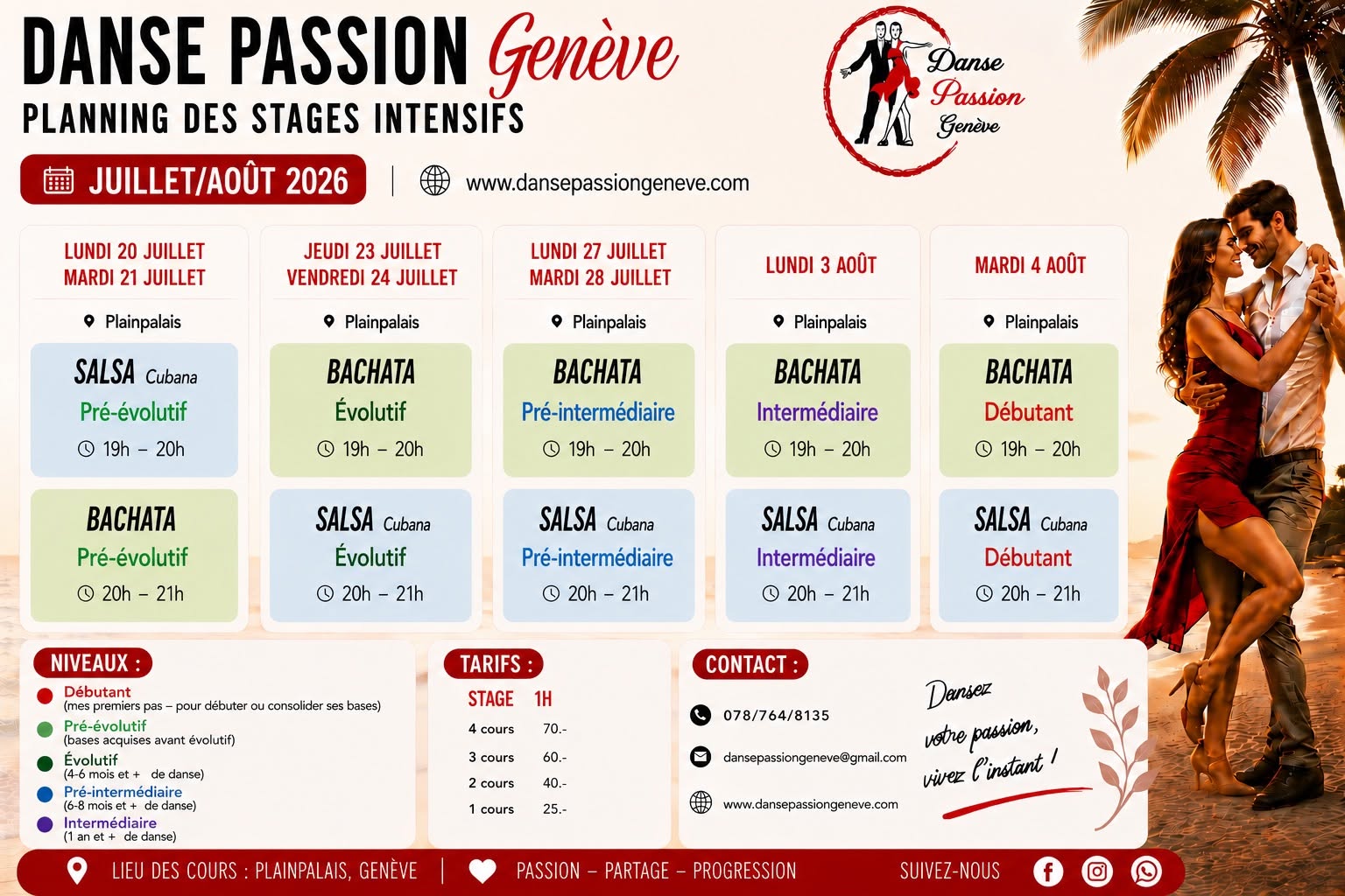 Stages juillet-août 2026