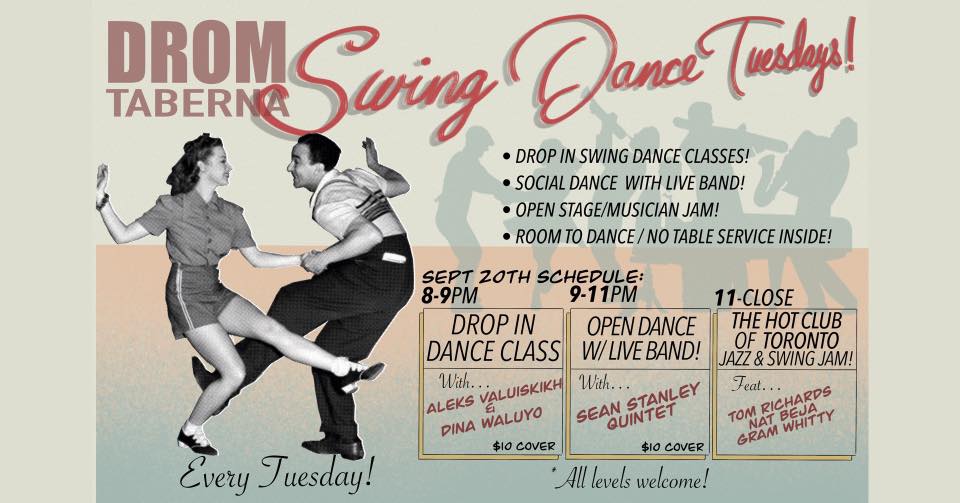 Swing Dance Tuesday’s @ DROM feat. The Sean Stanley Quintet