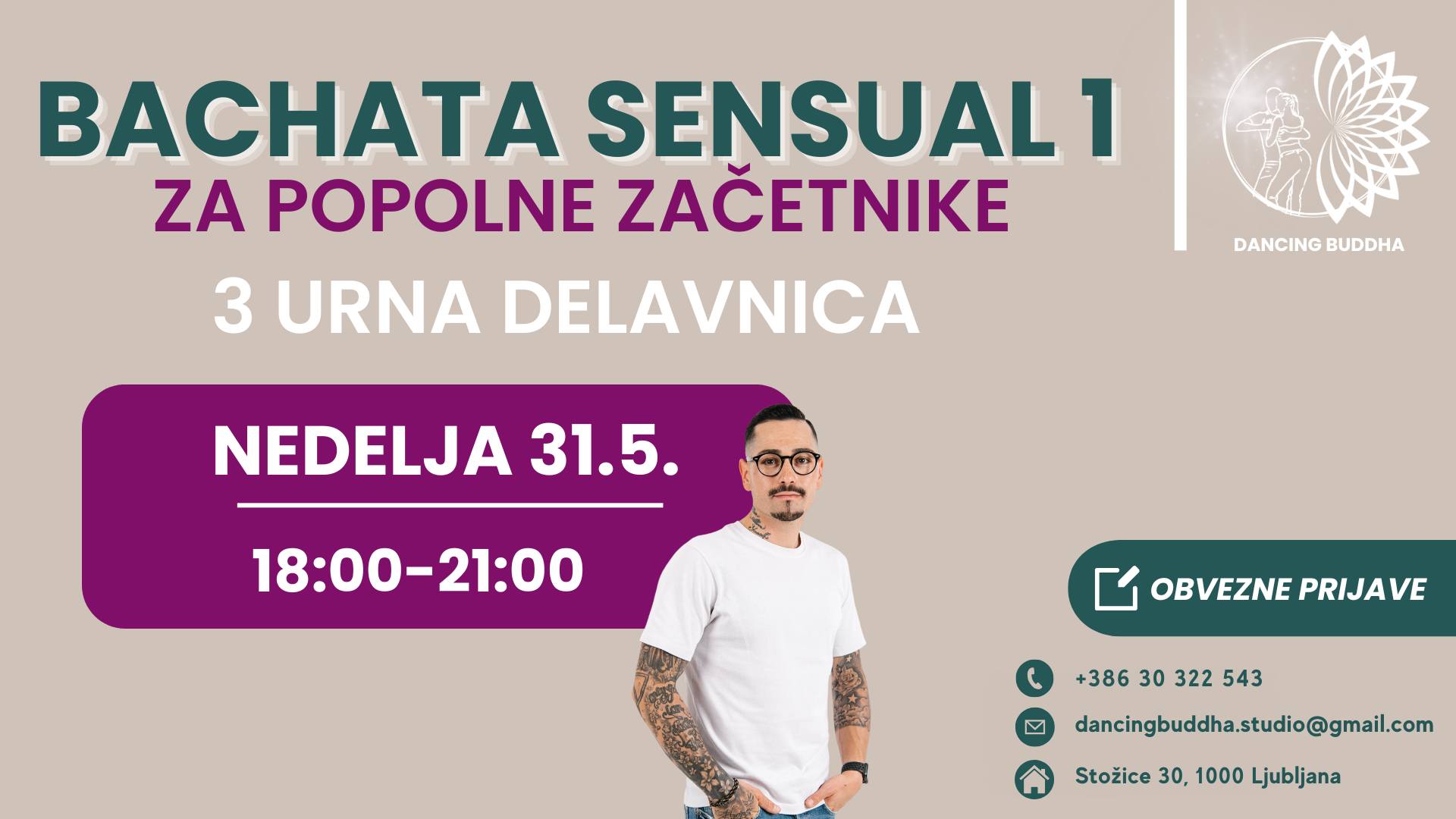BACHATA SENSUAL 1: DELAVNICA ZA ZAČETNIKE
