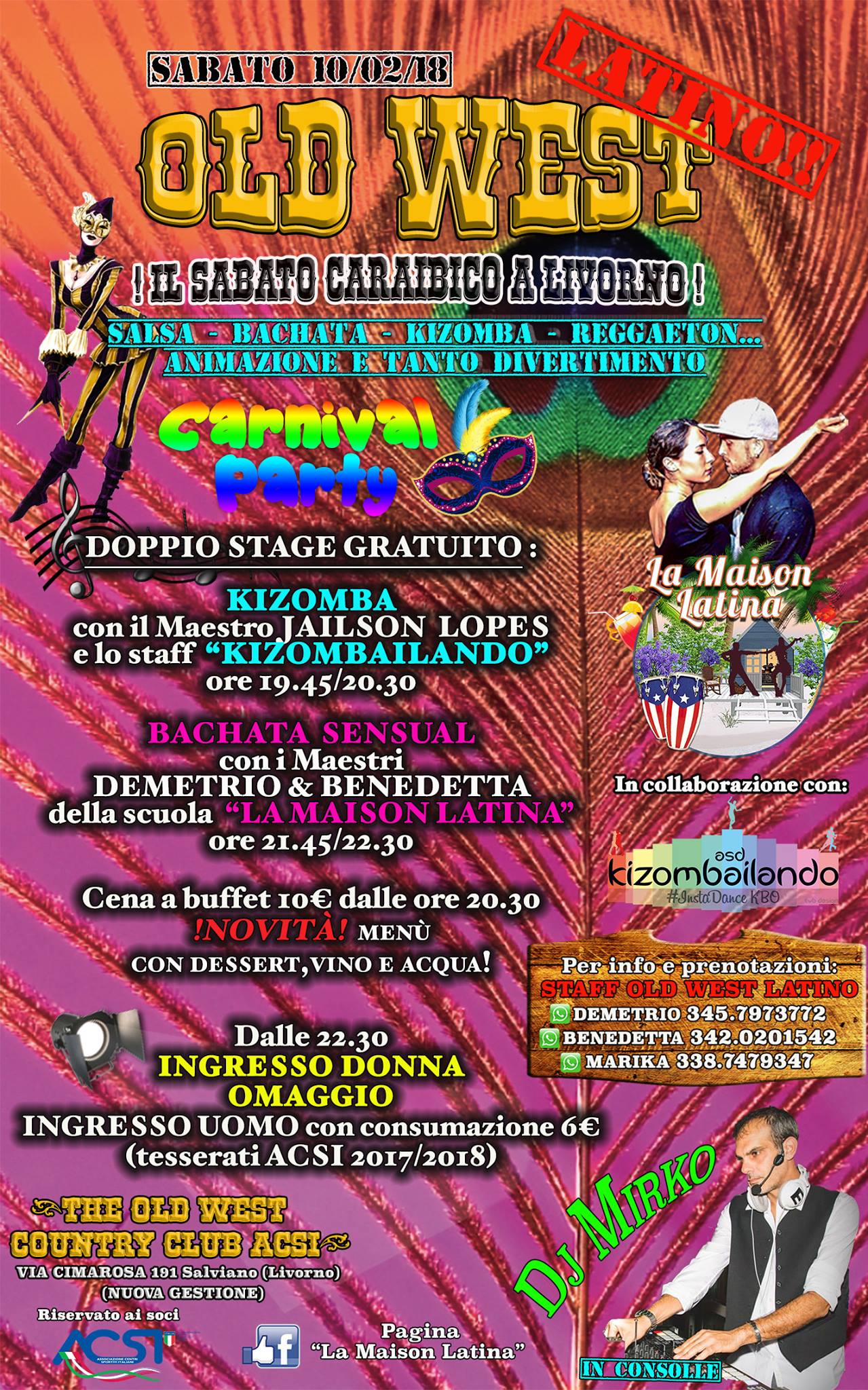 Sabato Caraibico: Carnival Party ! Old West Latino !