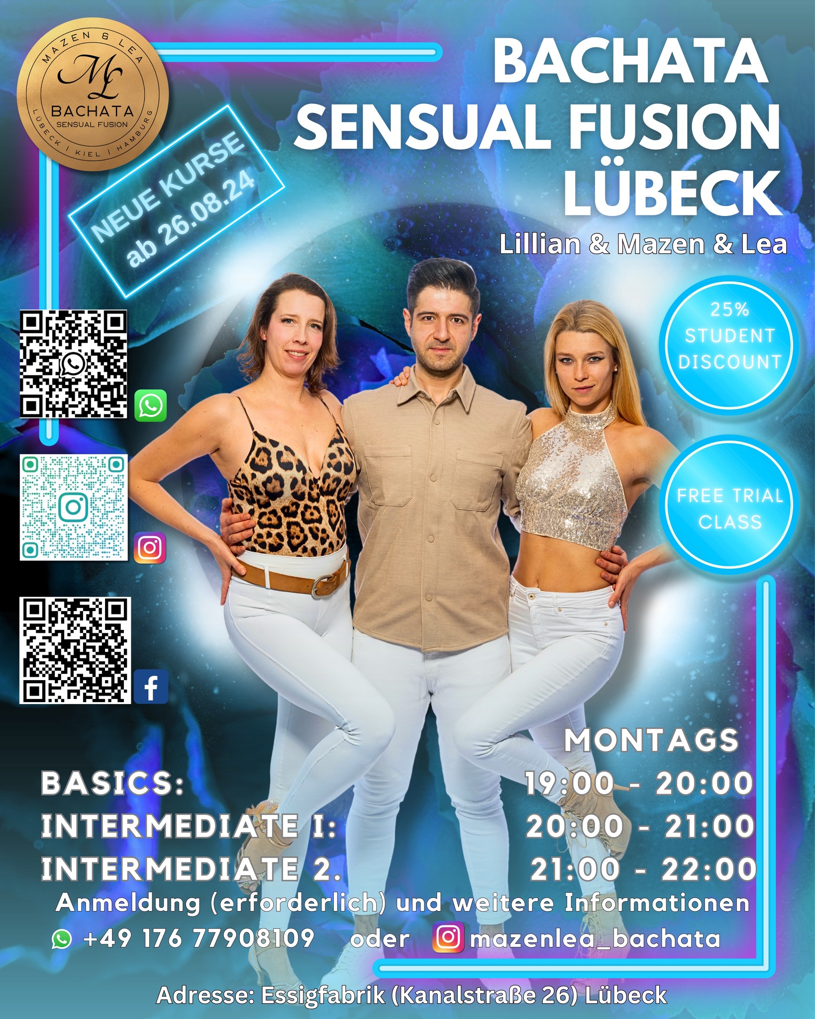 NEUE Bachata Sensual Fusion KURSE in LÜBECK bei Mazen&Lea