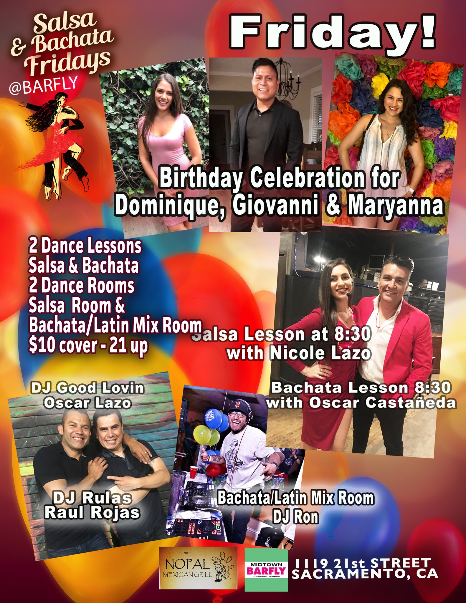 Friday Birthdays, Salsa & Bachata