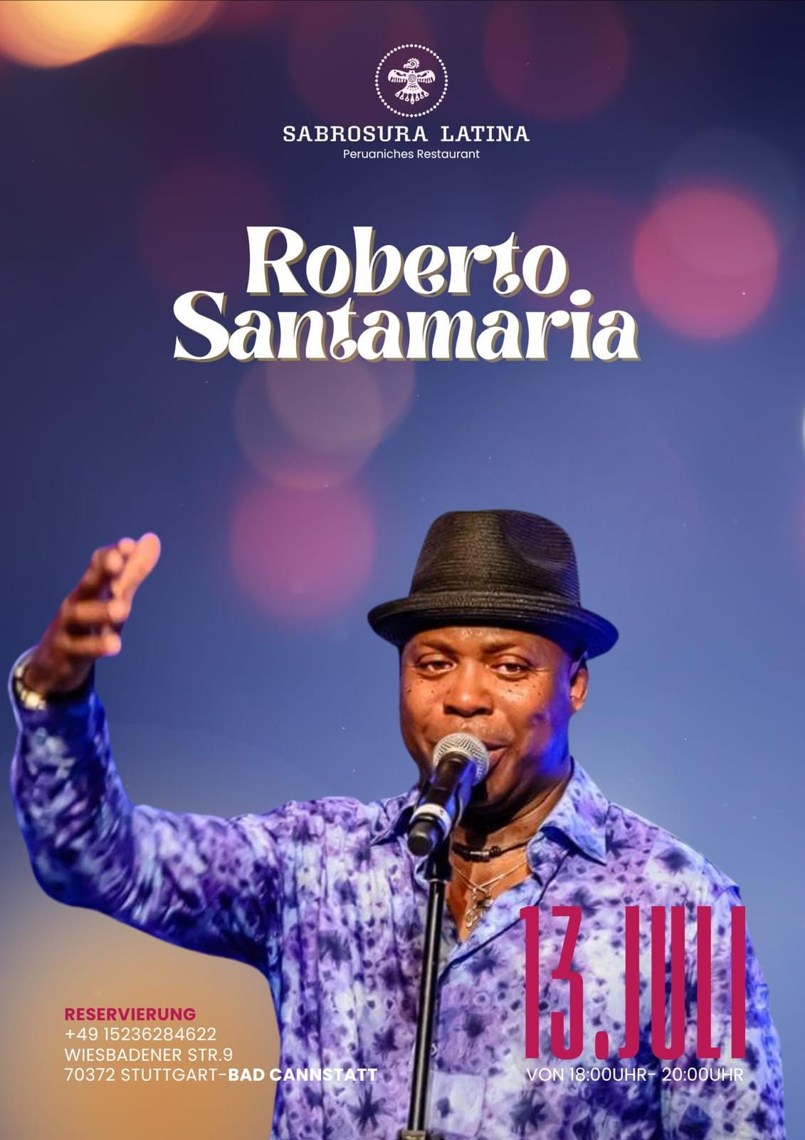 Eine Latino Musik Abend mit Roberto Santamaria aus Kuba bei Sabrosura Latina Restaurants