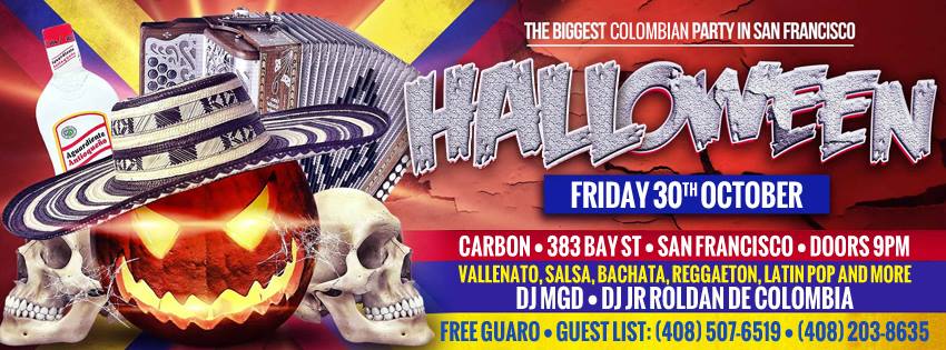Rumba de Halloween Colombiana en el exclusivo Carbon Lounge SF