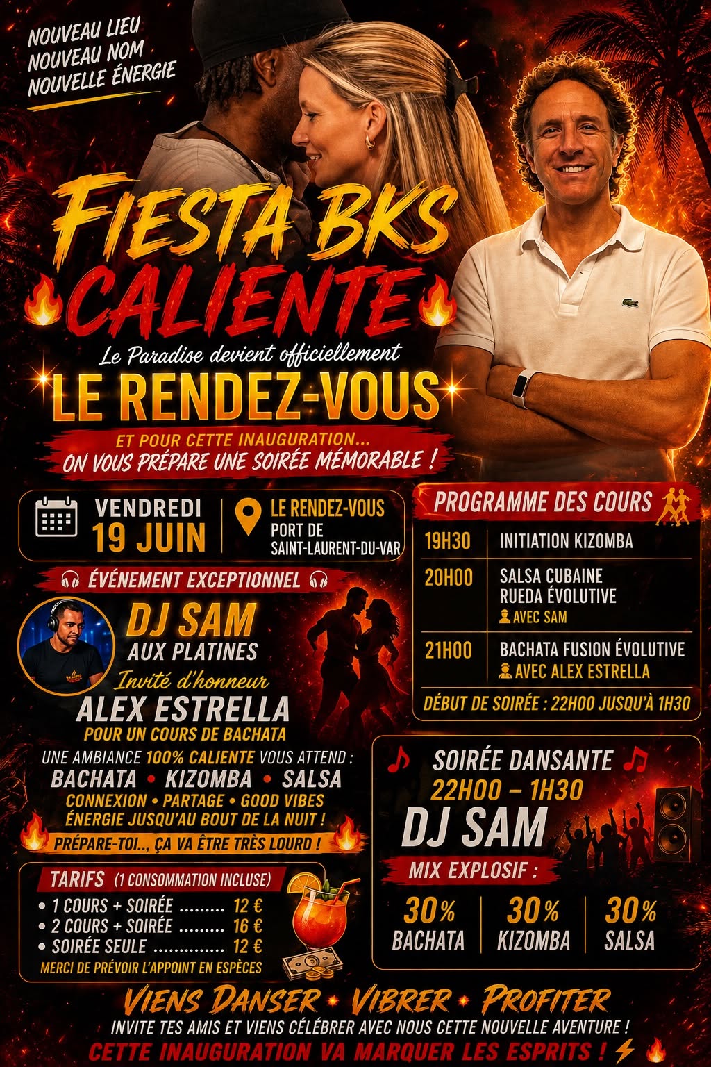 Fiesta bachata Kizomba salsa Caliente