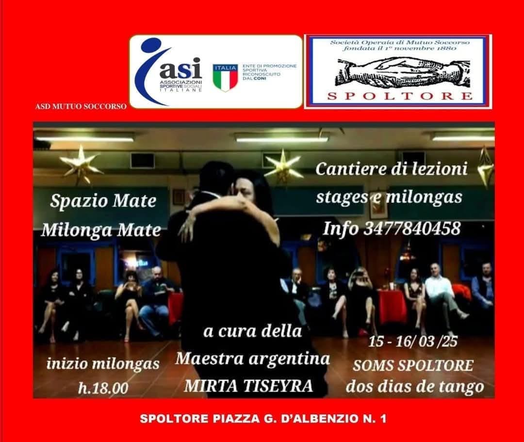 Spazio Mate - Milonga Mate - Dos dias de Tango con la Maestra e DJ argentina Mirta Tiseyra
